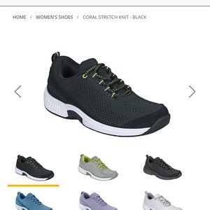 Orthofeet black knit size 7 sneaker
